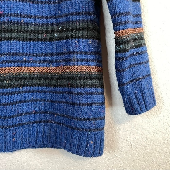 Comptoir des Cotonniers Wool Alpaca Blend Blue Stripe Cozy Sweater Top Sze Small - Picture 5 of 12